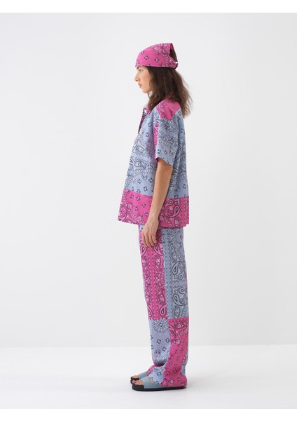 Kadın Pembe Oversize Pamuklu Gömlek