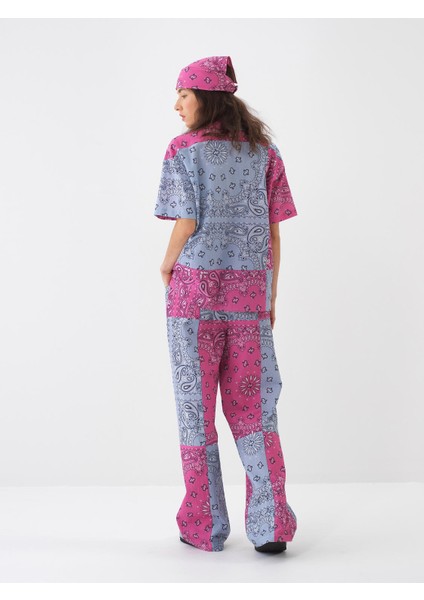 Kadın Pembe Oversize Pamuklu Gömlek