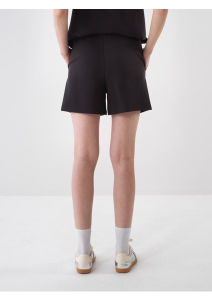 Kadın Siyah Oversize Modal Şort