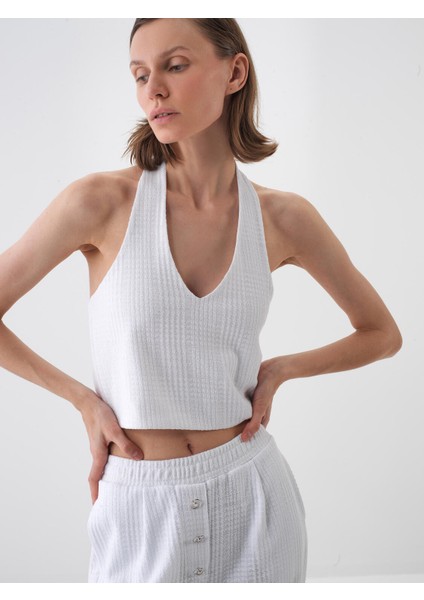 Kadın Beyaz Regular Fit Pamuklu Bluz