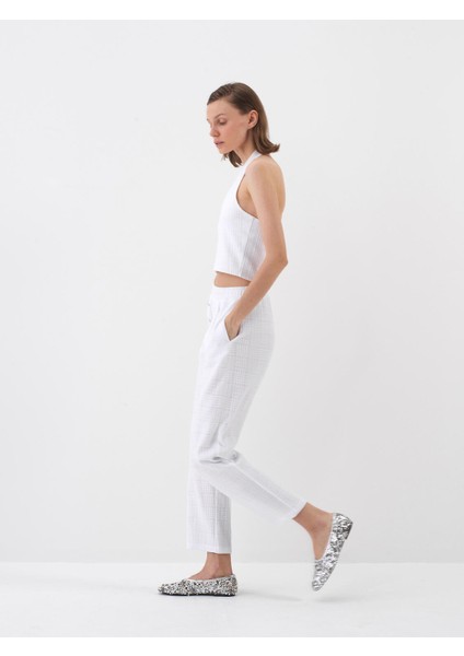 Kadın Beyaz Regular Fit Pamuklu Bluz