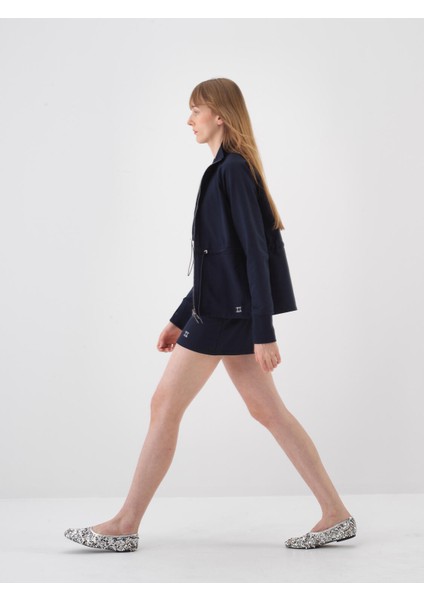 Kadın Lacivert Oversize Pamuklu Sweatmont