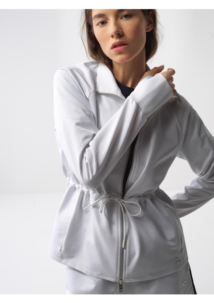 Beyaz Oversize Pamuklu Sweatmont