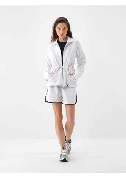Beyaz Oversize Pamuklu Sweatmont