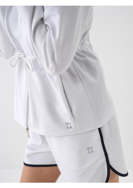 Beyaz Oversize Pamuklu Sweatmont