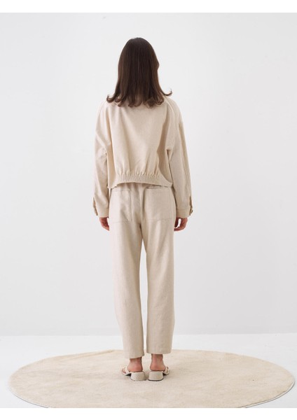 Kadın Naturel Oversize Keten Ceket indirimleri