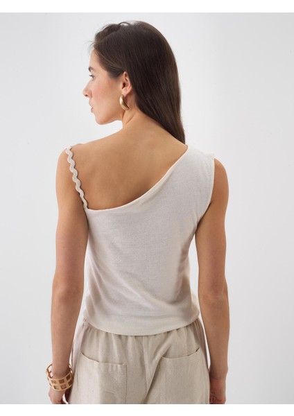 Kadın Naturel Slim Fit Keten Bluz fırsatları