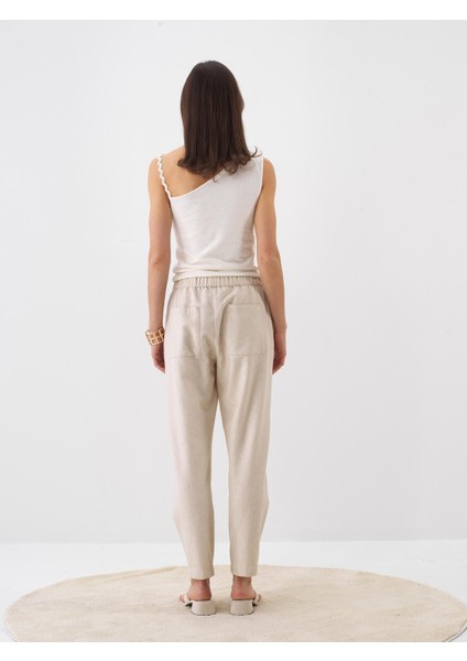 Kadın Naturel Slim Fit Keten Bluz indirimleri