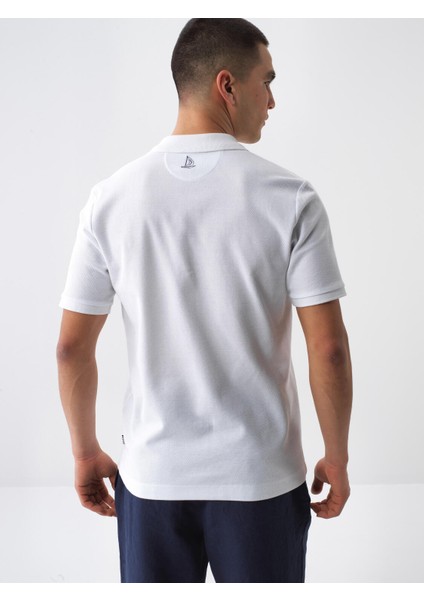 Erkek Beyaz Regular Fit Pamuklu Polo Yaka Tişört indirimleri