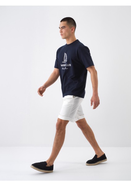 Erkek Lacivert Regular Fit Pamuklu Tişört modelleri