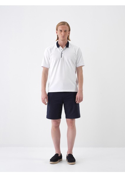Erkek Beyaz Slim Fit Pamuklu Polo Yaka Tişört fiyatları