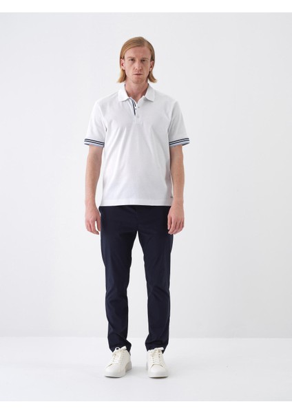Erkek Beyaz Regular Fit Pamuklu Polo Yaka Basic Tişört fiyatları