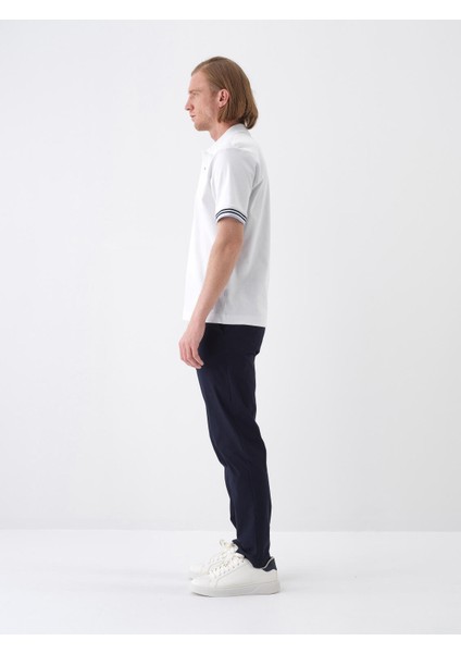 Erkek Beyaz Regular Fit Pamuklu Polo Yaka Basic Tişört modelleri