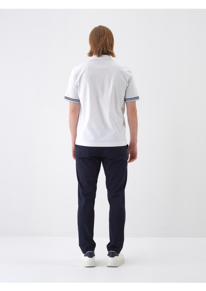 Erkek Beyaz Regular Fit Pamuklu Polo Yaka Basic Tişört indirimleri