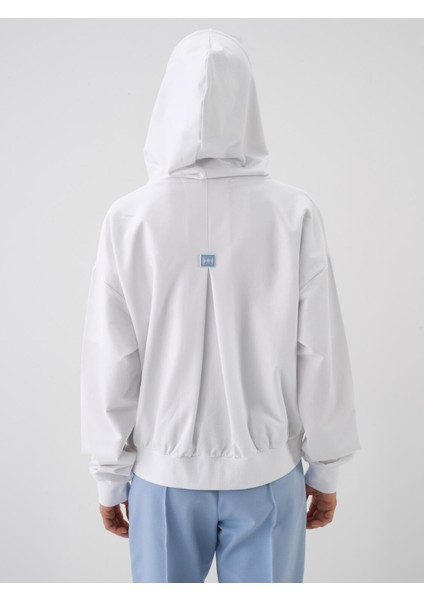 Beyaz Oversize Pamuklu Sweatmont