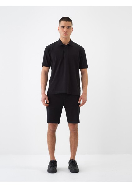 Erkek Siyah Regular Fit Pamuklu Polo Yaka Tişört fiyatları