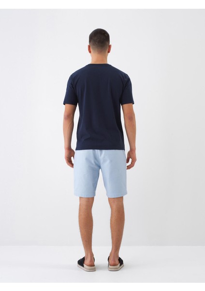 Erkek Lacivert Slim Fit Pamuklu Basic Tişört indirimleri