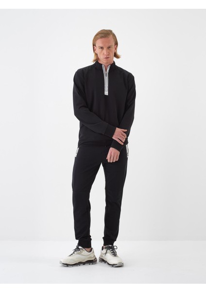 Erkek Siyah Slim Fit Pamuklu Sweatshirt fiyatları