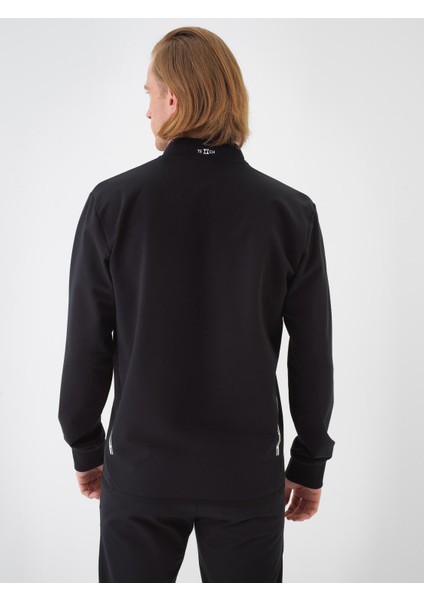 Erkek Siyah Slim Fit Pamuklu Sweatshirt modelleri