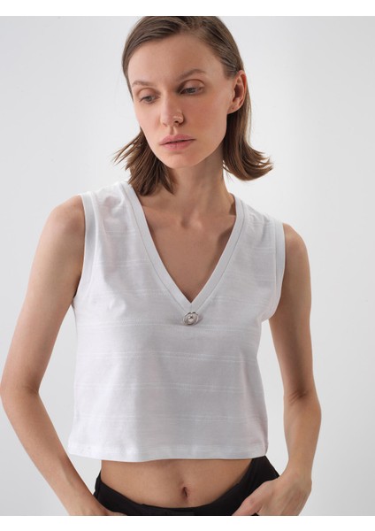 Beyaz Slim Fit Pamuklu Atlet