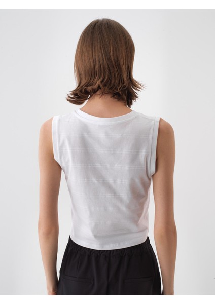 Beyaz Slim Fit Pamuklu Atlet