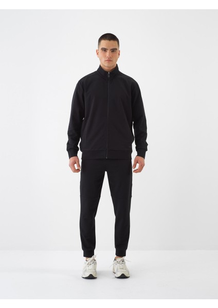 Siyah Regular Fit Pamuklu Sweat Pantolon