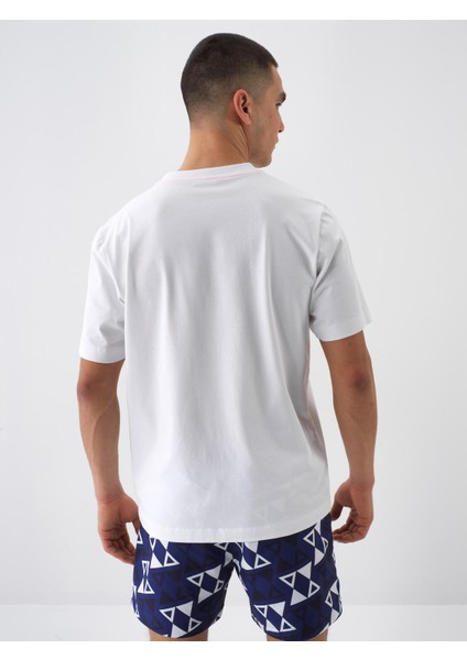 Erkek Beyaz Regular Fit Pamuklu Tişört fırsatları