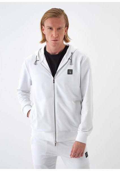 Beyaz Regular Fit Pamuklu Sweatmont