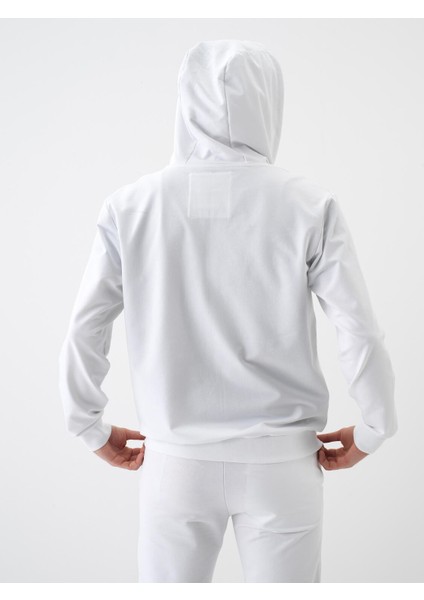 Beyaz Regular Fit Pamuklu Sweatmont