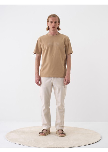 Erkek Camel Regular Fit Pamuklu Tişört fiyatları