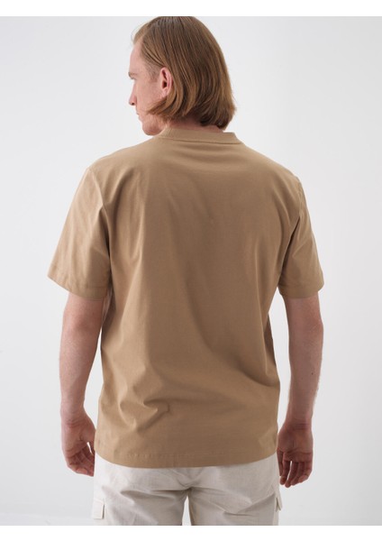 Erkek Camel Regular Fit Pamuklu Tişört indirimleri