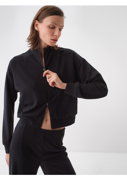 Siyah Oversize Modal Sweatmont