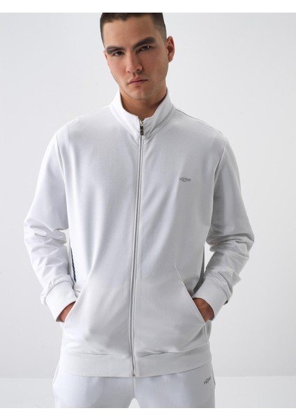 Beyaz Regular Fit Pamuklu Sweatmont