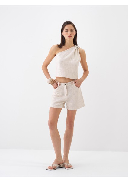 Kadın Naturel Regular Fit Keten Bluz fiyatları