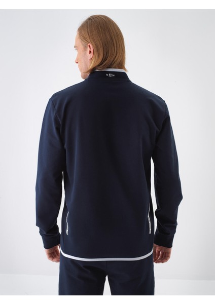 Erkek Lacivert Slim Fit Pamuklu Sweatshirt fırsatları