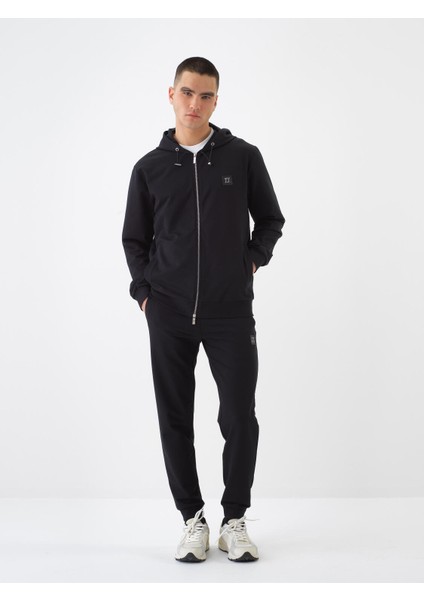 Siyah Regular Fit Pamuklu Sweatmont