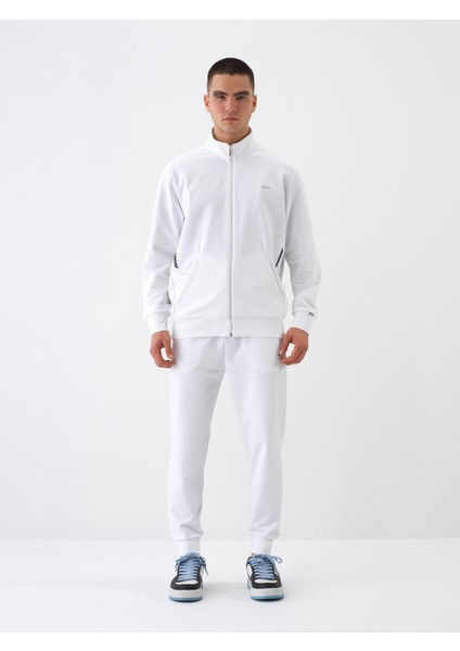 Beyaz Regular Fit Pamuklu Sweatmont