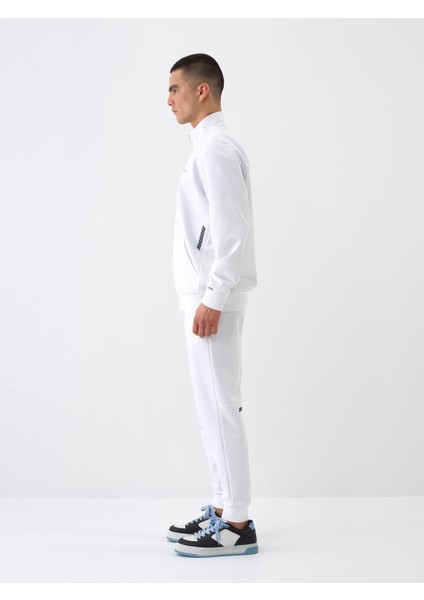 Beyaz Regular Fit Pamuklu Sweatmont
