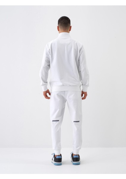Beyaz Regular Fit Pamuklu Sweatmont