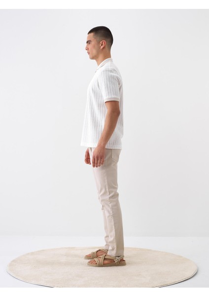 Erkek Beyaz Regular Fit Pamuklu Polo Yaka Tişört modelleri