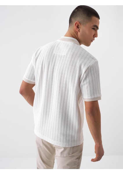 Erkek Beyaz Regular Fit Pamuklu Polo Yaka Tişört fırsatları