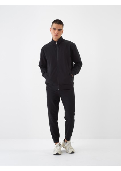 Siyah Regular Fit Pamuklu Sweatmont