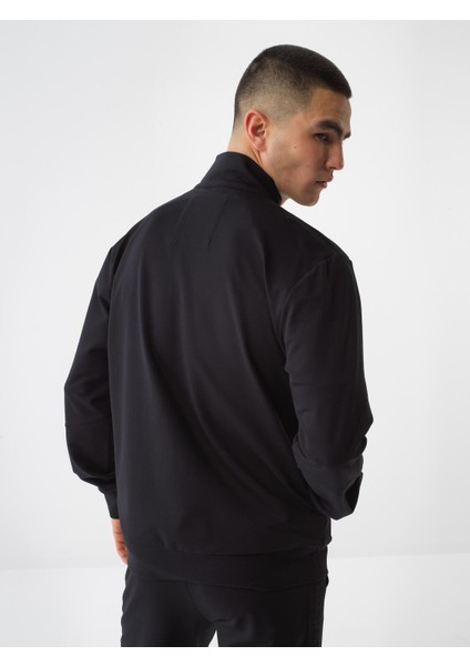 Siyah Regular Fit Pamuklu Sweatmont