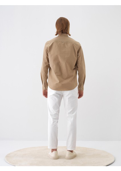 Camel Regular Fit Pamuklu Gömlek