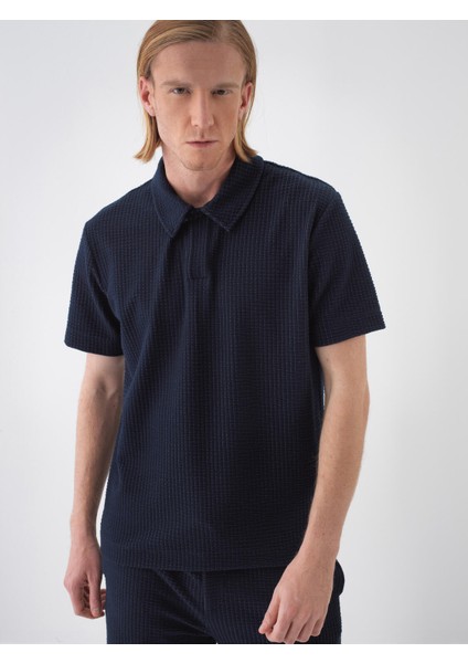 Erkek Lacivert Regular Fit Polo Yaka Tişört