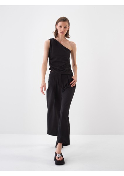 Kadın Siyah Regular Fit Bluz