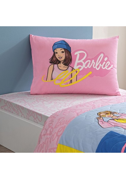 Taç Lisanslı Barbie Bright Tek Kişilik Pamuk Complete Set