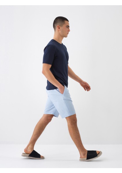 Erkek Lacivert Slim Fit Pamuklu Basic Tişört modelleri