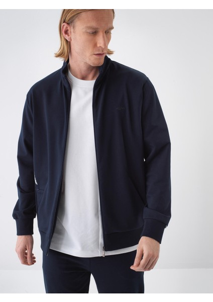Lacivert Regular Fit Pamuklu Sweatmont