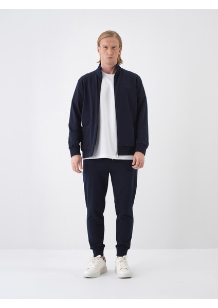 Lacivert Regular Fit Pamuklu Sweatmont